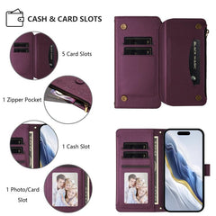 Butterfly Love Flower Multi-card Zipper Wallet Leather Phone Case, For iPhone 15 Pro Max, For iPhone 15 Pro, For iPhone 15 Plus