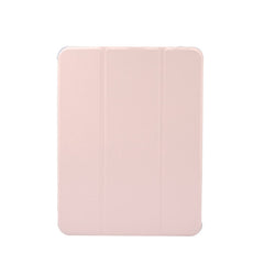 3-folding Electric Pressed Skin Texture Horizontal Flip Shockproof Transparent TPU + PU Leather Case with Holder& Pen Slot & Sleep / Wake-up Function, For iPad Air 2022 / 2020 10.9