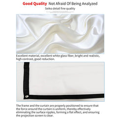 Simple Folding Thin Polyester Projector Film Curtain, 60 inch (16:9) Projection Area: 132x75cm, 60 inch (4:3) Projection Area: 120x90cm, 72 inch (16:9) Projection Area: 159x90cm, 72 inch (4:3) Projection Area: 146x110cm                                 ...