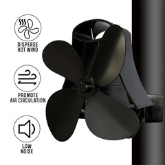 YL-105 4-Blade Aluminum Heat Powered Fireplace Stove Fan, YL-105 (Rose Red), YL-105 (Silver), YL-105(White), YL-105 (Black), YL-105 (Bronze), YL-105 (Grey), YL-105 (Gold)