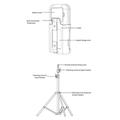 YAD-001 Infrared Thermometer + Automatic Infrared Sensor Sterilization Dispenser with Tripod Mount Holder, YAD-001