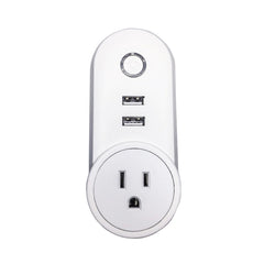 SA-002 2 USB Ports + 1 EU Socket WiFi Smart Power Plug Socket, Compatible with Alexa and Google Home, AC 110V-230V, US Plug, UK Plug