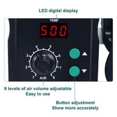 YIHUA 858D AC 220V LED Display Adjustable Temperature Hot Air Gun, 858D