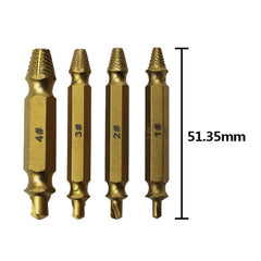 4 in 1 Screw Extractor Drill Bits Tool Broken Bolt Remover(1#, 2#, 3#, 4#), with Plastic Case, Gold s2, Gold 4341, 4341, s2