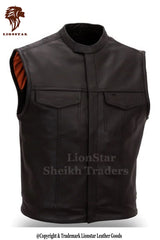 Men's Fancy Leather Vest | Premium | Black/Dark Brown | 2 Colors | Stylish Design