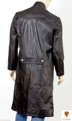 Men's Fitted Long Leather Coat | Premium Cowhide | Full Length | Tailored Professional