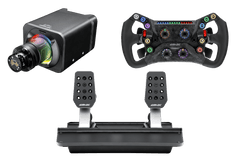 Simagic GT NEO Hub with Alpha EVO 9nm wheel base and P500-2 dual-sensor 2-pedal set for racing simulation gaming.