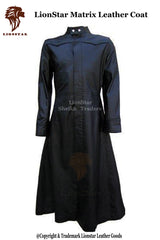 Men's Matrix Gothic Leather Trench Coat | Premium Cowhide | Full Length | Cyberpunk Style