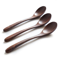 LINSBAYWUC Black Walnut Wooden Spoon Heatproof Japan Style For Home Cooks Premium Quality