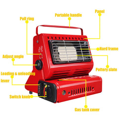 Multifunctional Portable Outdoor Camping Trip Gas Heater Gas Stove Burner, Powered by Dual Gas Tank (Not Included), Dual Gas Tank