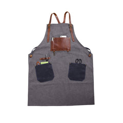 Retro Style Cotton Canvas Craftsman Work Aprons, Work Aprons(Grey), Work Aprons(Blue)