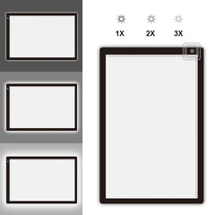A2 Size 23W 12V  LED Three Level of Brightness Dimmable Acrylic Copy Boards for Anime Sketch Drawing Sketchpad, with Power Adapter, A2 with Power Adapter