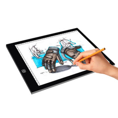 A4 Size LED Three Level of Brightness Dimmable Acrylic Copy Boards for Anime Sketch Drawing Sketchpad, with 1.5m USB Cable, A4 with 1.5m USB Cable & Power Adapter