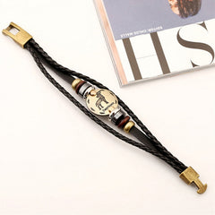 2 PCS Couple Lovers Jewelry Leather Braided Constellation Detail Hand Chain Bracelet, Size: 21*1.2cm, HC3505A, HC3505B, HC3505C, HC3505D, HC3505E, HC3505F, HC3505G, HC3505H, HC3505J, HC3505K, HC3505L, HC3505M