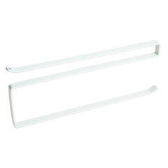 Stainless Metal Kitchen Toilet Paper Towel Rack Paper Towel Roll Holder Cabinet Hanging Shelf Preservative Film Storage Rack,Size: 26*10.8*1.5cm, White