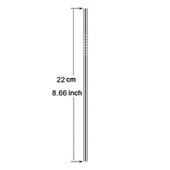5pcs Reusable Stainless Steel Straight Drinking Straw + Cleaner Brush Set Kit,  215*6mm, 215*6mm (Straight)