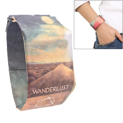 Travel Pattern Creative Fashion Waterproof Paper Watch Intelligent Paper Electronic Wristwatch, Travel Pattern