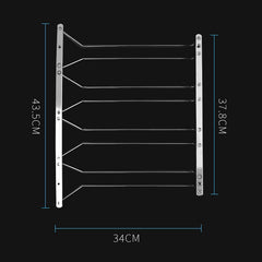 MICLAN Four Rows Stainless Steel Hanging Wine Glass Holder, Size: 34*38*43cm, Size: 34*38*43cm