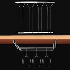 MICLAN Four Rows Stainless Steel Hanging Wine Glass Holder, Size: 34*38*43cm, Size: 34*38*43cm