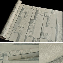 Qingyun Stone Creative 3D Stone Brick Decoration Wallpaper Stickers Bedroom Living Room Wall Waterproof Wallpaper Roll, Size: 45 x 1000cm, Qingyun Stone