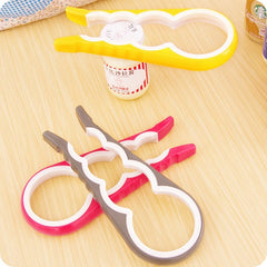 4 in 1 Multi-function Bottle Opener Home Safe Open Cans Anti-skid Cap Kitchen Tool, Random Color Delivery, 4 in 1