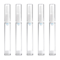 5 PCS Clear Empty Travel Portable Refillable Plastic Pump Bottle Containers, 15ml, 15ml
