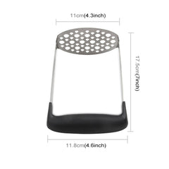 Stainless Steel Manual Pumpkin Potato Ricer Masher with Broad and Ergonomic Horizontal Handle, Single layer stainless