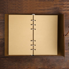 Creative Retro Autumn Leaves Pattern Loose-leaf Travel Diary Notebook, Size: M, M