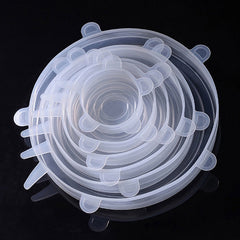 6 PCS / Set Food Grade Silicone Sealing Lids Fresh Keeping Covers, Silicone Sealing Lids