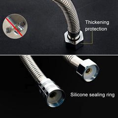 1.5m Flexible Stainless Steel Showerhead Hose Pipe Double Interlock Copper Interface Anti Burst Bath Water Pipe, 1.5m (Double Interlock)