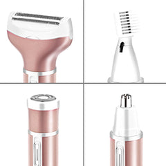 4 In 1  USB Rechargeable Vibrissa Eyebrows Trimmer Body Hair Denuding Machine Set with USB Cable, 4 In 1