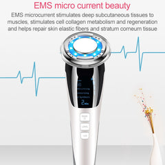 BLK-D818 Facial Beauty Instrument Hot and Cold Color Skin Rejuvenation Instrument EMS Micro Current Beauty Introduction Instrument, BLK-D818  (Pink), BLK-D818  (White)