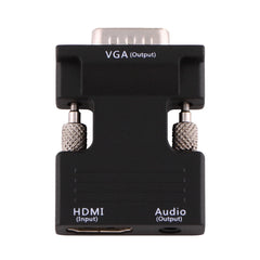 HDMI Female to VGA Male Converter with Audio Output Adapter for Projector, Monitor, TV Sets, HDMI to VGA+Audio