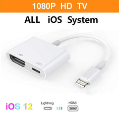 E-Gin-LTH-002 8 Pin Digital AV to HDMI Adapter + USB Charging Port for 1080P HD TV Display Screen Device, E-Gin-LTH-002