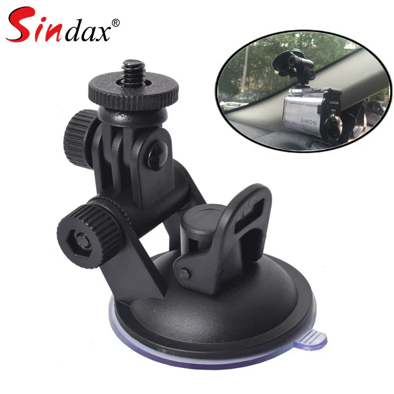 Eliteridegear mini car GPS DV DVR tripod mount with suction cup holder for secure vehicle camera installation.
