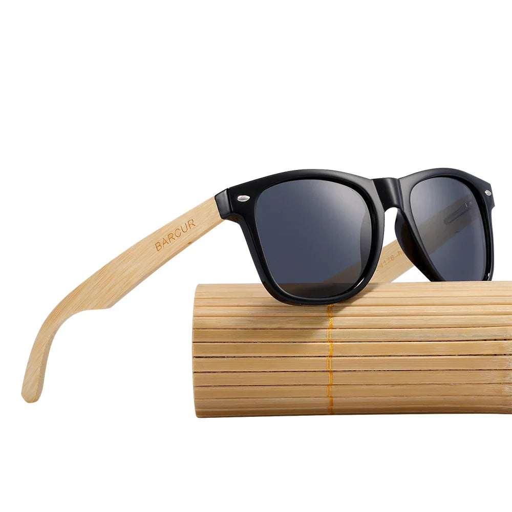 Adistore SUDOLE bamboo polarized UV400 vintage unisex driving sunglasses with wooden frames and tinted lenses for UV protection.