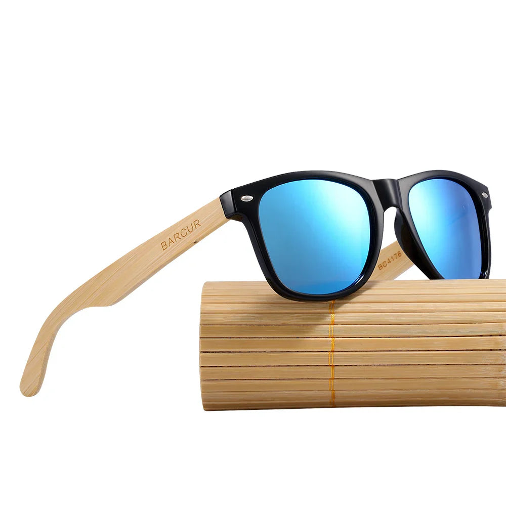Adistore SUDOLE bamboo wood vintage unisex sunglasses with polarized UV400 lenses, designed for driving and outdoor use.
