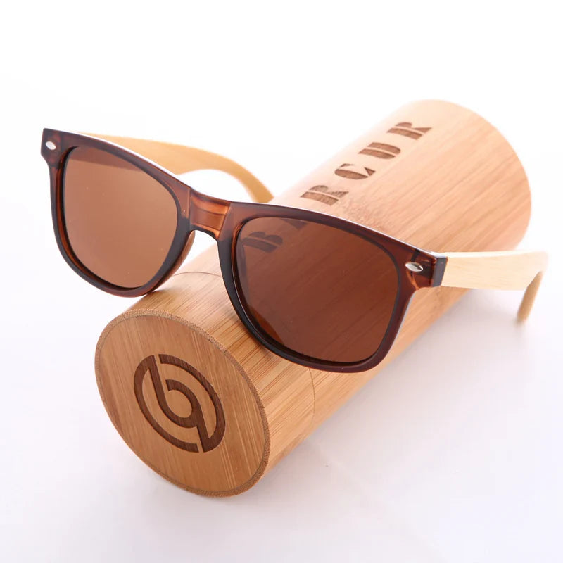 Adistore SUDOLE bamboo wood vintage polarized UV400 sunglasses for unisex driving, featuring classic design and tinted lenses.