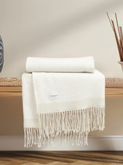 Tonal Herringbone Boxed Throw Vapor Blue