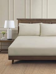 Pure Cotton Sheet & Pillowcase Set in Oatmeal