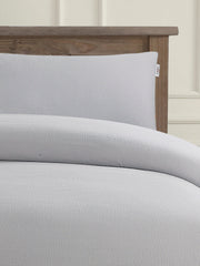 Pure Cotton Classic Seersucker Duvet Set in Vapor Blue