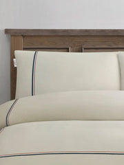 Luxury Cotton Brand Stripe Duvet Set Oatmeal