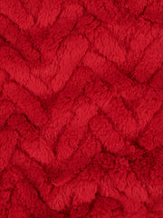Premium Fern Jacquard Throw & Cushion Set in Savvy Red