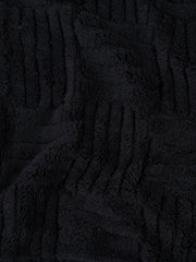Premium Terrazzo Jacquard Throw & Cushion Set in Jet Black