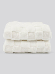 Premium Plush Jacquard Throw in Bright White