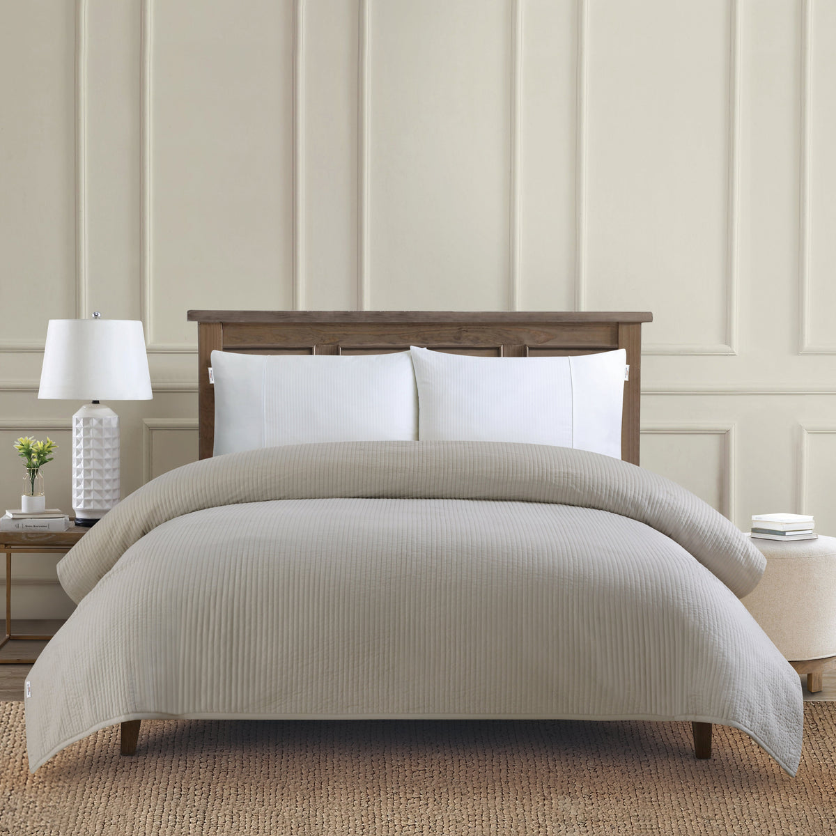 Channel Row Quilted Bedspread Cloud Cream