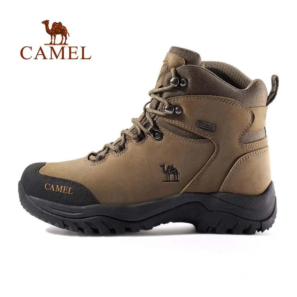 Camel men's Adistore non-slip hiking shoes with durable outdoor trekking and trail footwear design, shown on outdoor terrain.