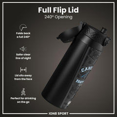 NFL x ION8 Insulated Steel Water Bottle, NFL Panthers, 750ml (24oz)