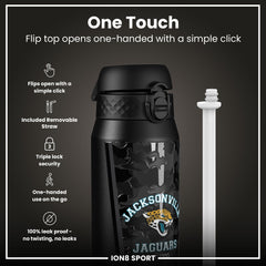 NFL x ION8 Insulated Steel Water Bottle, NFL Jaguars, 750ml (24oz)
