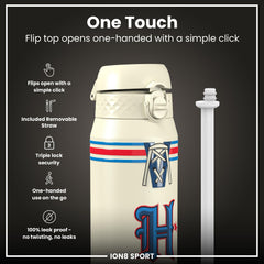 NFL x ION8 Insulated Steel Water Bottle, NFL Texans, 750ml (24oz)
